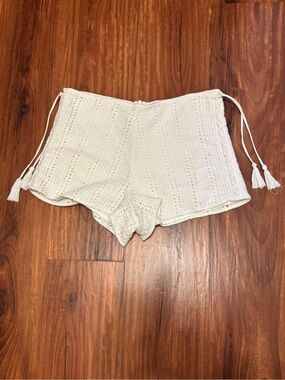 Zara Trafaluc White Eyelet Mini Shorts